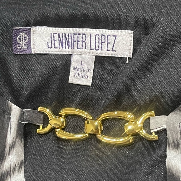 Jennifer Lopez Black and White Zebra print Maxi Dress Size L - Picture 14 of 16